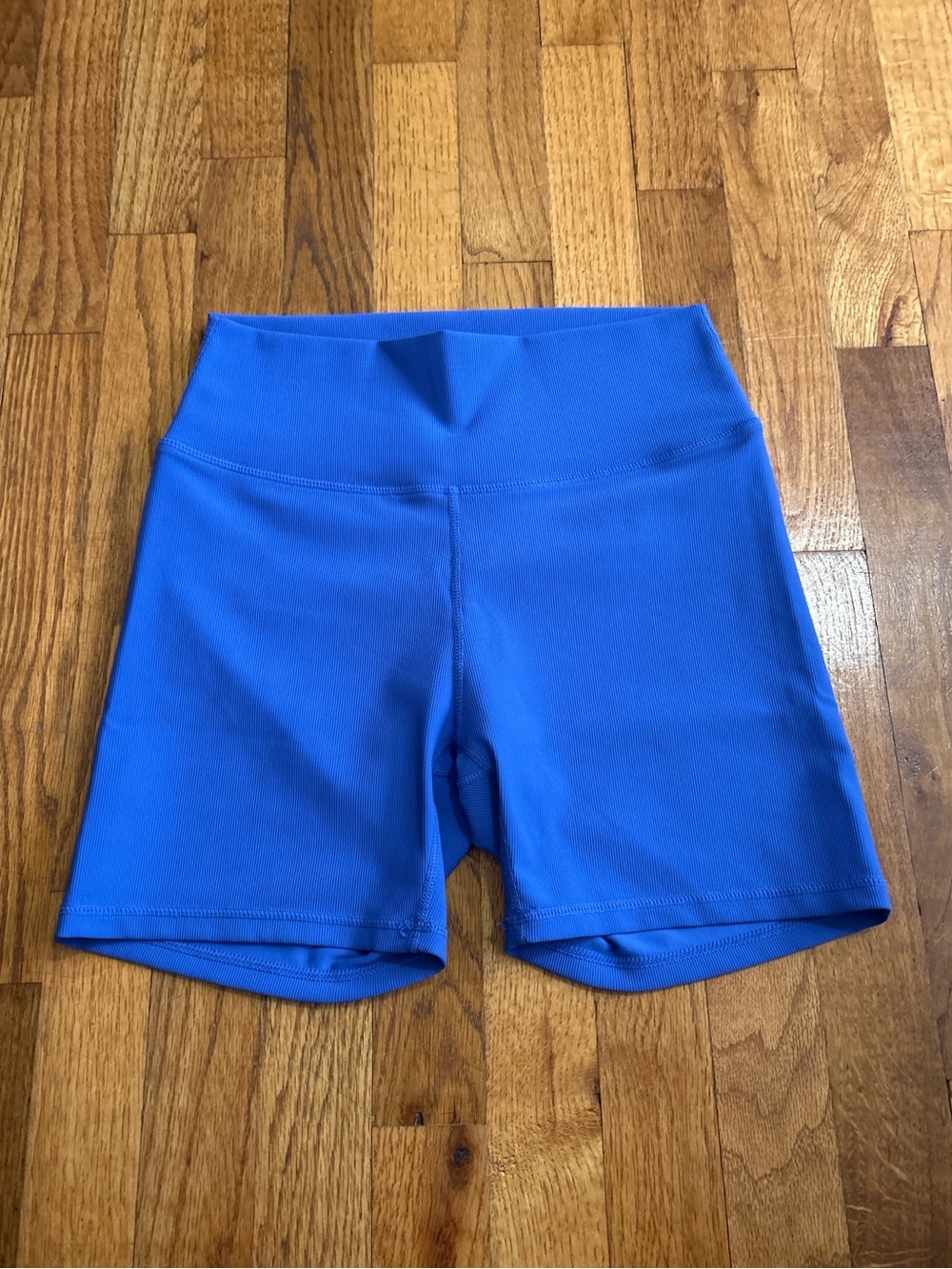 Wilo The Label Blue Ribbed Biker Shorts - Size Large